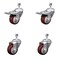 Service Caster 3.5 Inch SS Maroon Poly 1/2 Inch Threaded Stem Caster Total Lock Brake SCC, 2PK SSTSTTL20S3514-PPUB-MRN-121315-2-S-2 - alternate 1